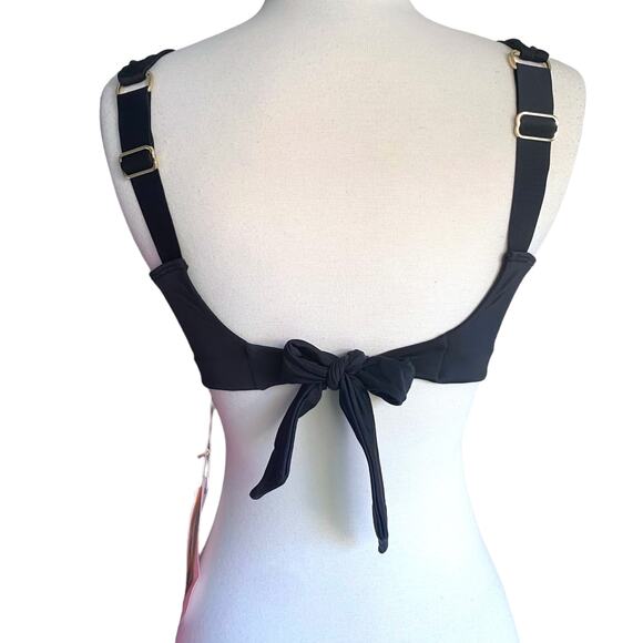 We Are HAH Pull It Together Top Black Push Up Wide Strap Bikini Top New Sz C Cup - Picture 4 of 9